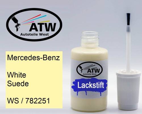 Mercedes-Benz, White Suede, WS / 782251: 20ml Lackstift, von ATW Autoteile West.